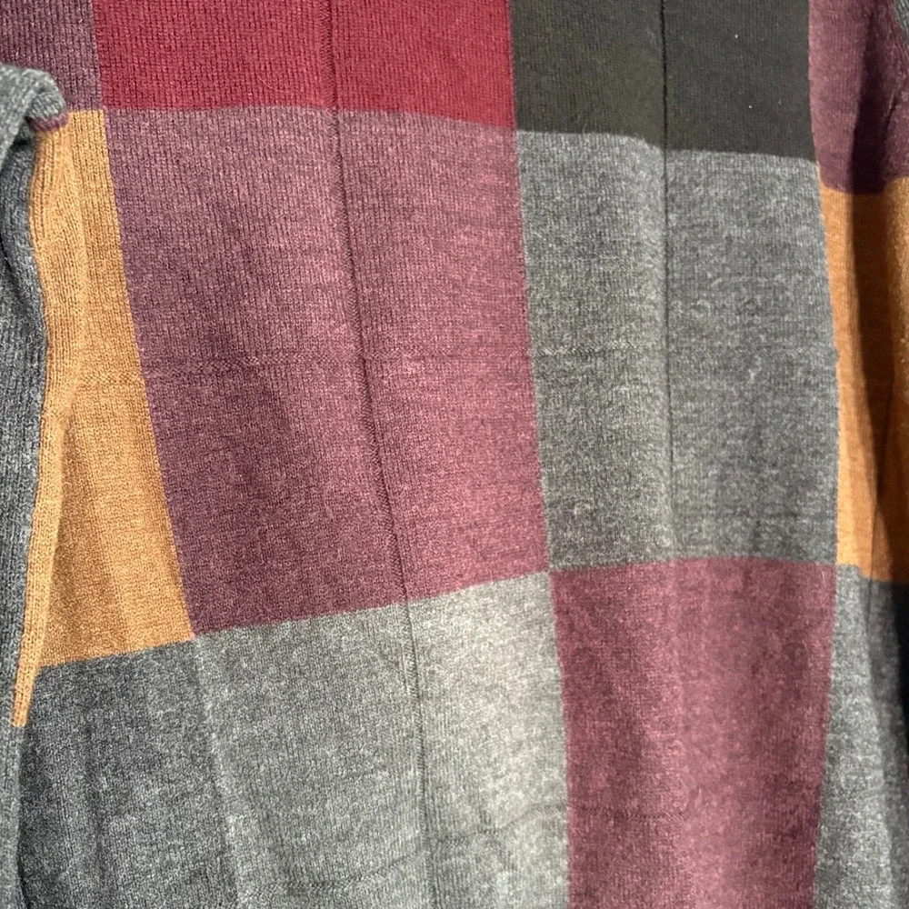 DOCKERS Mens XL Long Sleeve Crew Neck Sweater‎ Plaid Patchwork Academia Preppy
